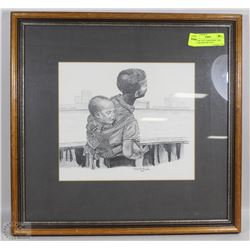 PICTURE TITLE "BROTHERS" 1980 FAYE MCMASTER 18"X17