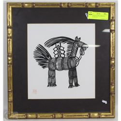 HANDMADE FRAMED ORIGAMI HORSE DISPLAY