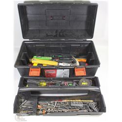 JOBMATE TOOL BOX FILLED WITH CARPENTRY TOOLS,