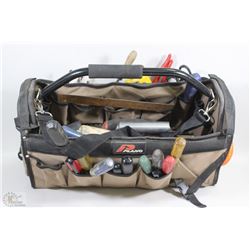 PLANO TOOL TOTE BAG FILLED WITH CARPENTRY TOOLS