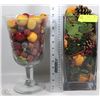 Image 1 : LARGE FRUIT BOWL AND VASE WITH FRUIT POTPOURRI