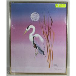 FRAMED PAINTING OF A BIRD  BY SYDNEY KIRKNESS