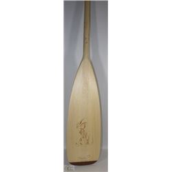 WOODEN PADDLE WITH WOOD BURNED DESIGN- BRAND NEW