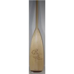 WOODEN PADDLE WITH WOOD BURNED DESIGN- BRAND NEW