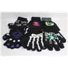 Image 1 : 6 PACK OF GLOW IN THE DARK HALLOWEEN GLOVES