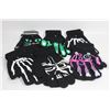 Image 1 : 6 PACK OF GLOW IN THE DARK HALLOWEEN GLOVES