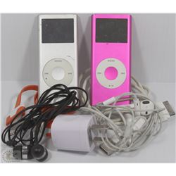 LOT OF TWO APPLE IPOD NANO 4TH GEN W/CORDS/EARBUDS