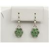 Image 1 : #2-STERLING SILVER EMERALD FLOWER EARRINGS