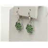 Image 2 : #2-STERLING SILVER EMERALD FLOWER EARRINGS