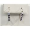 Image 1 : #6-STERLING SILVER TANZANITE HOOP EARRINGS
