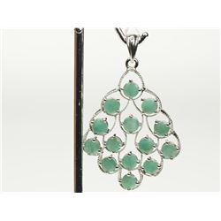 #7-STERLING SILVER EMERALD PENDANT