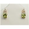 Image 1 : #8-10K YELLOW GOLD PERIDOT AND DIAMOND EARRINGS