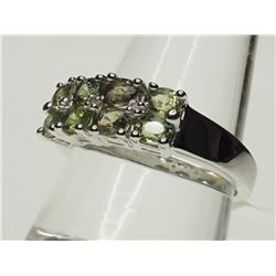 #10-STERLING SILVER SAPPHIRE AND DIAMOND RING