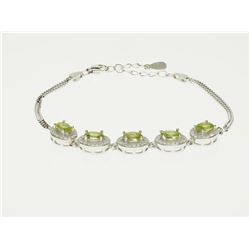 #11-STERLING SILVER PERIDOT BRACELET