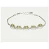 Image 1 : #11-STERLING SILVER PERIDOT BRACELET