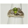 Image 1 : #13-STERLING SILVER PERIDOT AND WHITE TOPAZ RING