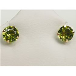 #17-10K YELLOW GOLD PERIDOT STUD EARRINGS