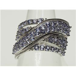 #18-STERLING SILVER TANZANITE RING