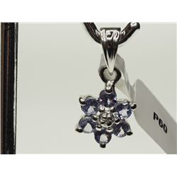 #23-STERLING SILVER TANZANITE AND DIAMOND