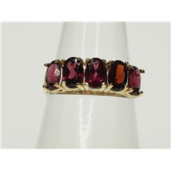 #25-10K YELLOW GOLD GARNET RING SIZE 6.5