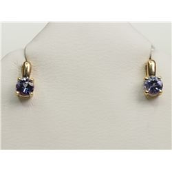 #26-10K YELLOW GOLD TANZANITE EARRINGS