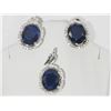 Image 1 : #33-STERLING SILVER SAPPHIRE EARRINGS AND