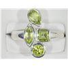 Image 1 : #34-STERLING SILVER PERIDOT RING SIZE 8.5