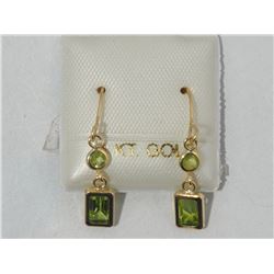 #35-14K YELLOW GOLD PERIDOT EARRINGS