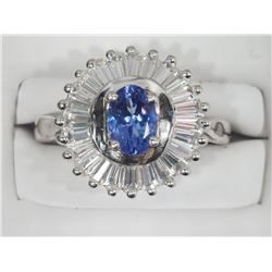 #36-STERLING SILVER TANZANITE RING SIZE 7.5