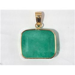 #37-14K YELLOW GOLD EMERALD PENDANT