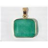 Image 1 : #37-14K YELLOW GOLD EMERALD PENDANT