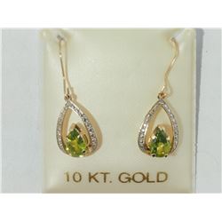 #38-10K YELLOW GOLD PERIDOT EARRINGS