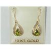 Image 1 : #38-10K YELLOW GOLD PERIDOT EARRINGS