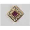 Image 1 : #39-14K YELLOW GOLD RUBY AND DIAMOND PENDANT