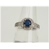 Image 2 : #43-14K WHITE GOLD SAPPHIRE AND DIAMOND RING