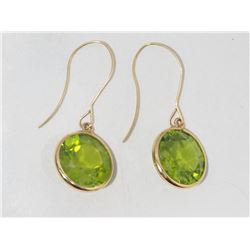 #45-14K YELLOW GOLD PERIDOT EARRINGS