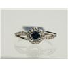 Image 1 : #50-14K WHITE GOLD BLUE & WHITE DIAMOND RING
