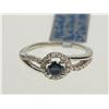 Image 3 : #50-14K WHITE GOLD BLUE & WHITE DIAMOND RING