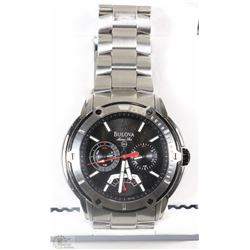 #2)MENS BULOVA WATCH BRUSHED SILVER
