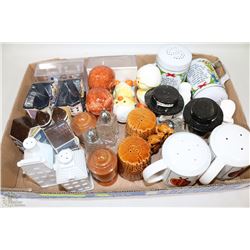 FLAT OF COLLECTIBLE SALT AND PEPPER SHAKERS