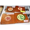 Image 1 : SET OF 4 VINTAGE SOLID WOOD (CHL) LOGO COASTERS