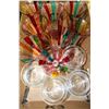 Image 1 : LOT WITH 8 ART GLASS WINE GOBLETS+4 ICED SHRIMP