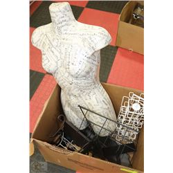 STORE DISPLAY LOT INCL HALF BUST MANNEQUIN W/MUSIC
