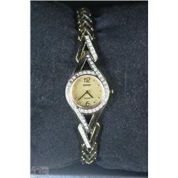 #21)WOMENS SEIKO GOLD AND DIAMOND WATCH