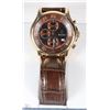 Image 1 : #9)MENS BULOVA WATCH GOLD COPPER WITH BROWN