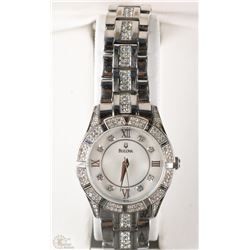 #41)WOMENS BULOVA SILVER/DIAMONDS WATCH