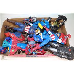 BOX OF ACTION FIGURES - SOME ANIMATED