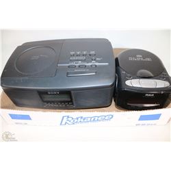 FLAT OF TWO AM/FM/CD CLOCK RADIOS - ALL WORKING