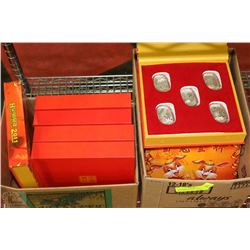 TWO BOXES OF 11 CHINESE YEAR OF THE RABBIT 5 COIN
