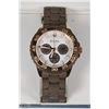 Image 1 : #43)MENS BULOVA GOLD/BROWN  WATCH WITH RUBBER